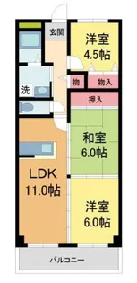 ルファール夙川【105号室】の間取り