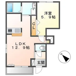 アクア ドルチェ ドゥーエ【1階】の間取り