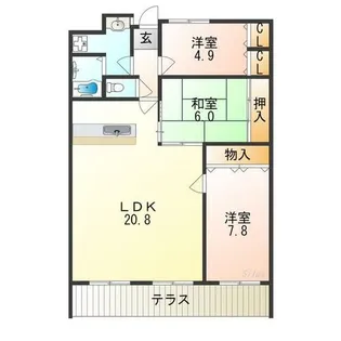 ハウス謙吉【1階】の間取り