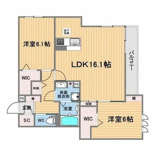 カリーノディモーラ【1階】の間取り