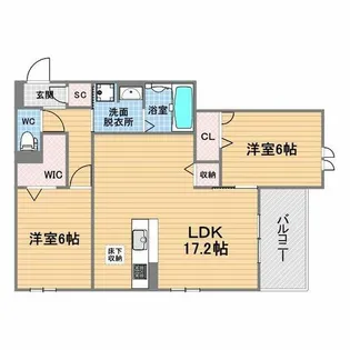 カリーノディモーラ【1階】の間取り