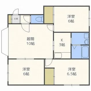 北海道札幌市北区あいの里四条3丁目【アパート】の間取り