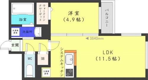 CARRERA行啓通【3階】の間取り