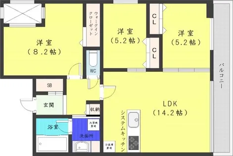 YAMAHANA-CITY.STELLA【4階】の間取り