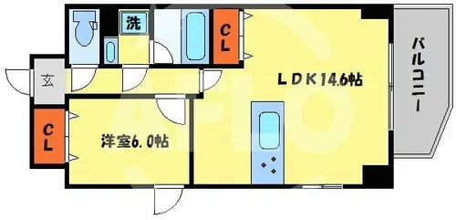 レクシア千代崎【507号室】の間取り