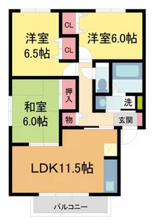 グリーンフォーレスト伊丹A棟【A201号室】の間取り
