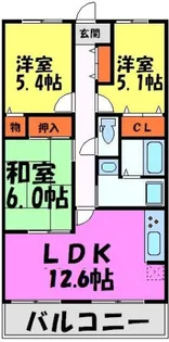 ルミエール多田【2階】の間取り