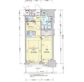 プレサンス大国町ラヴェニール【15階】の間取り
