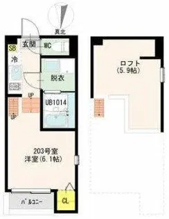 ハーモニーテラス墨江Ⅱ【2階】の間取り