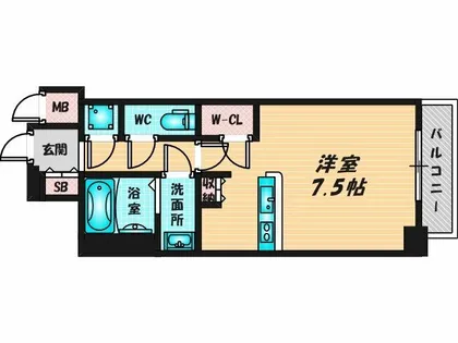 レジュールアッシュOSAKA今里駅前【3階】の間取り