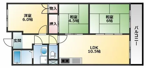 大北ビル【601号室】の間取り