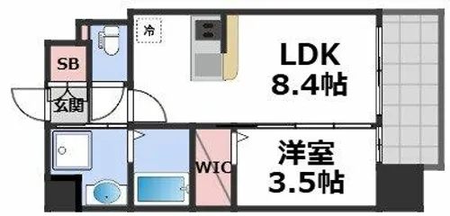 LUXE玉造南【9階】の間取り