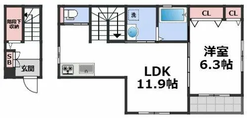 K1下寺町【2階】の間取り