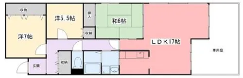 リバーサイド東夢前台【1階】の間取り