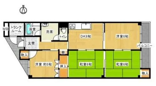 北河原ハイツ【309号室】の間取り