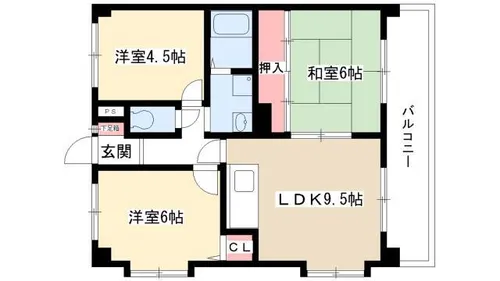 メゾン貴船 C棟【301号室】の間取り