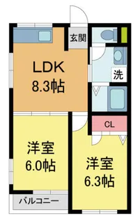 サンベールハイツ【1階】の間取り