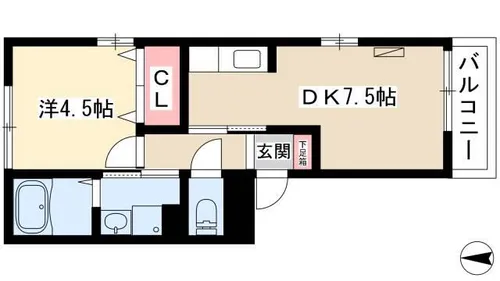 エレガンス靖国【2階】の間取り
