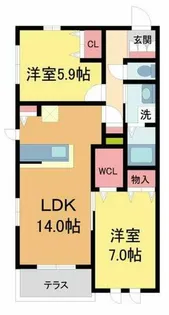 Le Ciel Shukugawa【1階】の間取り