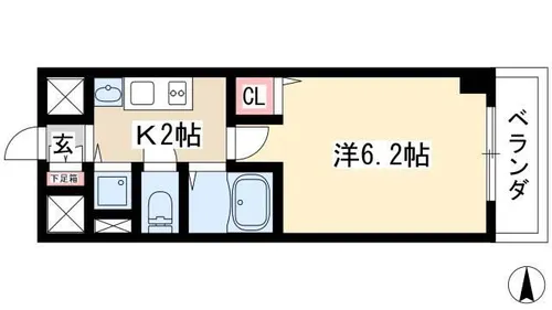 プレサンスSAKAE白川公園【7階】の間取り