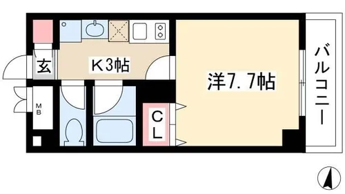 Belle Vivre新栄【702号室】の間取り