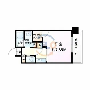 アプリーレ南堀江【13階】の間取り