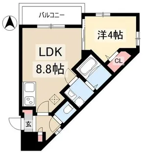 Cherim清水【102号室】の間取り