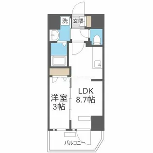 プレサンス天王寺デルニエ【2階】の間取り