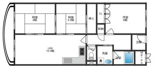 分譲メゾン水無瀬4号棟【11階】の間取り
