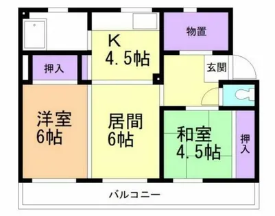 高砂ハイツD【201号室】の間取り