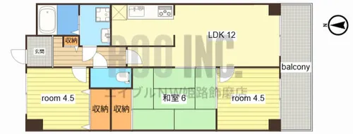 アジュール飾磨【503号室】の間取り