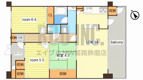 リベール姫路パークアベニュー【3階】の間取り