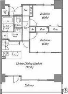 茶屋ヶ坂ライズ【10階】の間取り
