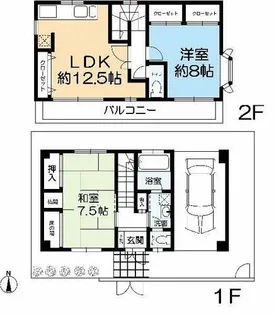 兵庫県西宮市柳本町【一戸建】の間取り