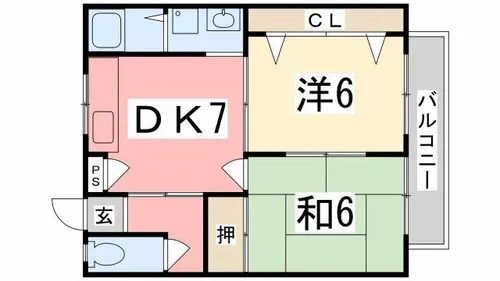 レイクサイドヴィラ D棟【203号室】の間取り