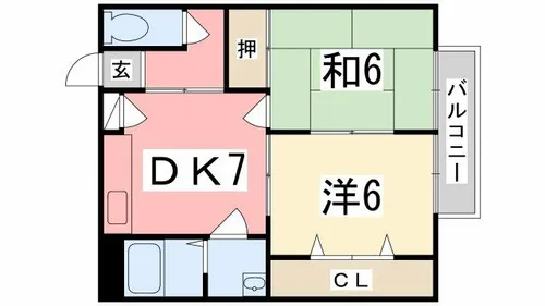 レイクサイドヴィラ D棟【201号室】の間取り
