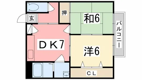 レイクサイドヴィラ D棟【201号室】の間取り