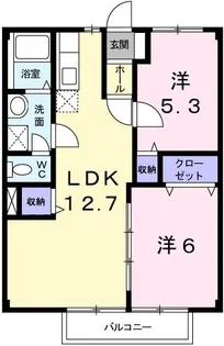 ビューハイツ横尾【2階】の間取り