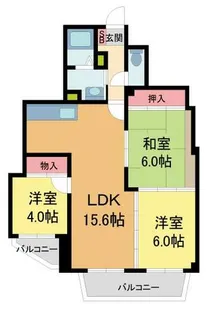 パークノヴァ夙川【1階】の間取り