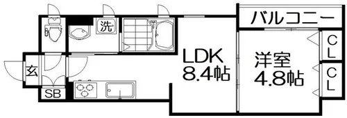 クリエオーレ藤阪東町【1階】の間取り