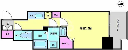 LaDouceur谷町【13階】の間取り