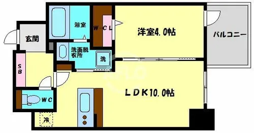 LaDouceur谷町【8階】の間取り