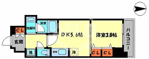 ラクラス本町東【15階】の間取り