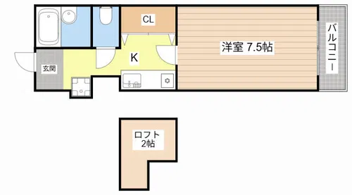 センチュリーワンB-3【206号室】の間取り