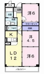 ヴィルヌーブ箕面【3階】の間取り