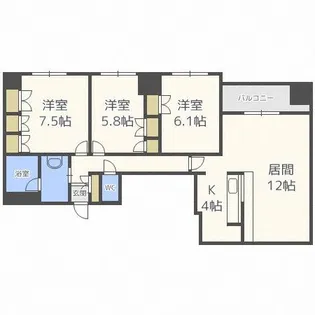 グランカーサ裏参道【9階】の間取り