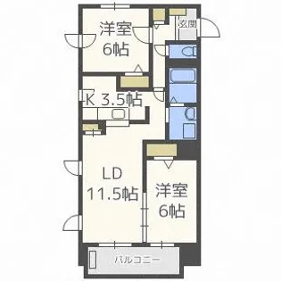 グランコート山鼻【6階】の間取り
