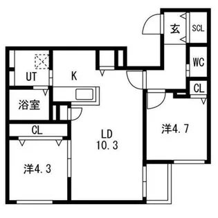 アルファスクエアN2【1階】の間取り