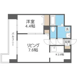 レジディア札幌駅前【4階】の間取り