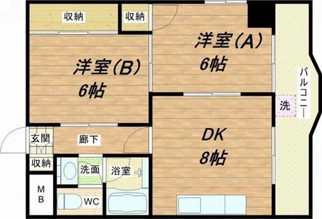 楠青山ハイツ【4階】の間取り